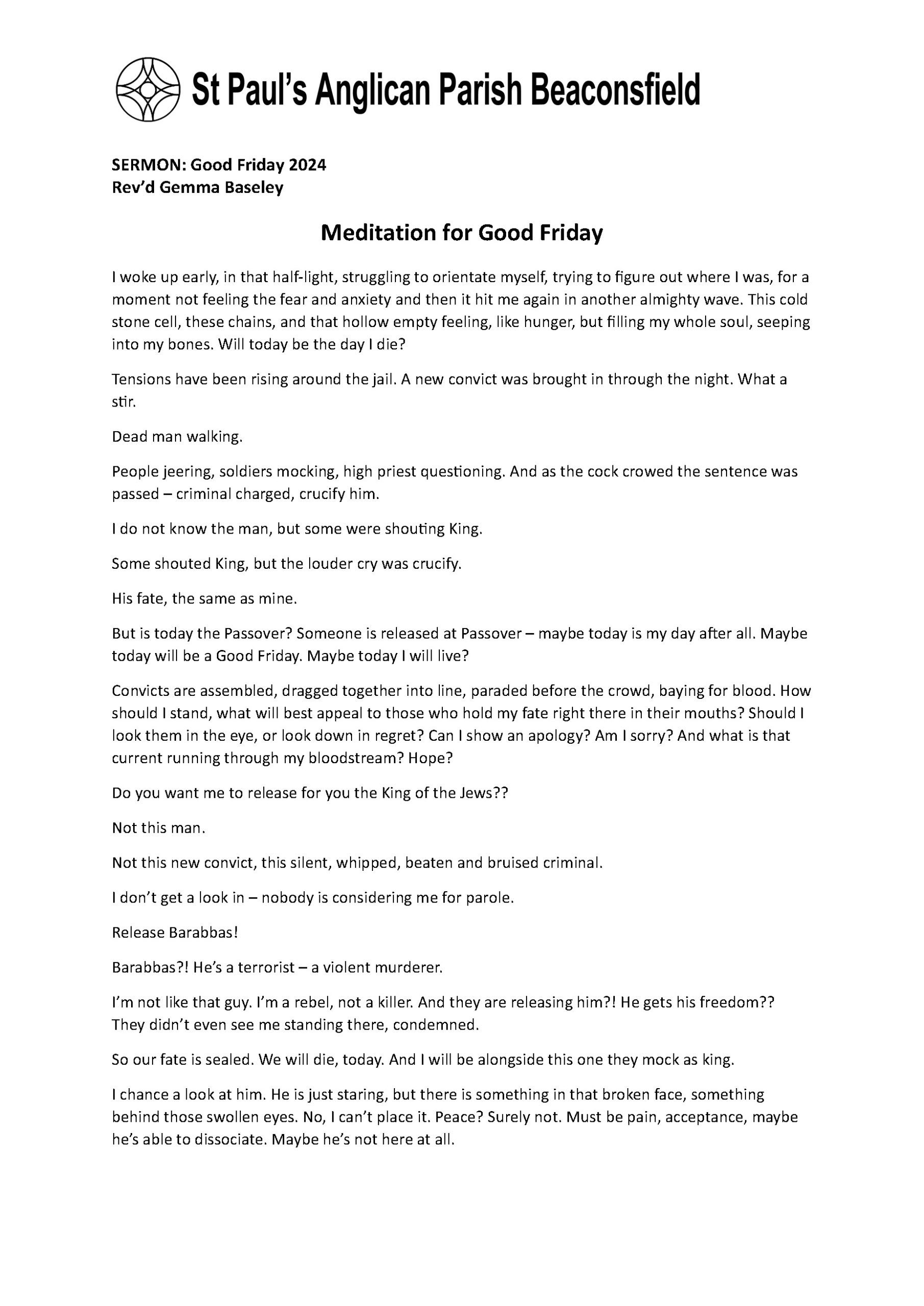 Meditation for Good Friday 2024